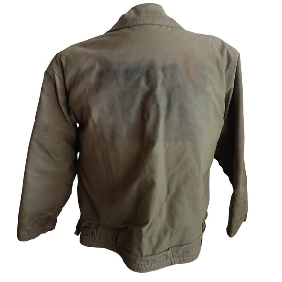 Large Vintage 60s 70s Vietnam A2 Navy Deck Jacket Stenciled Distress - Picture 1 of 16